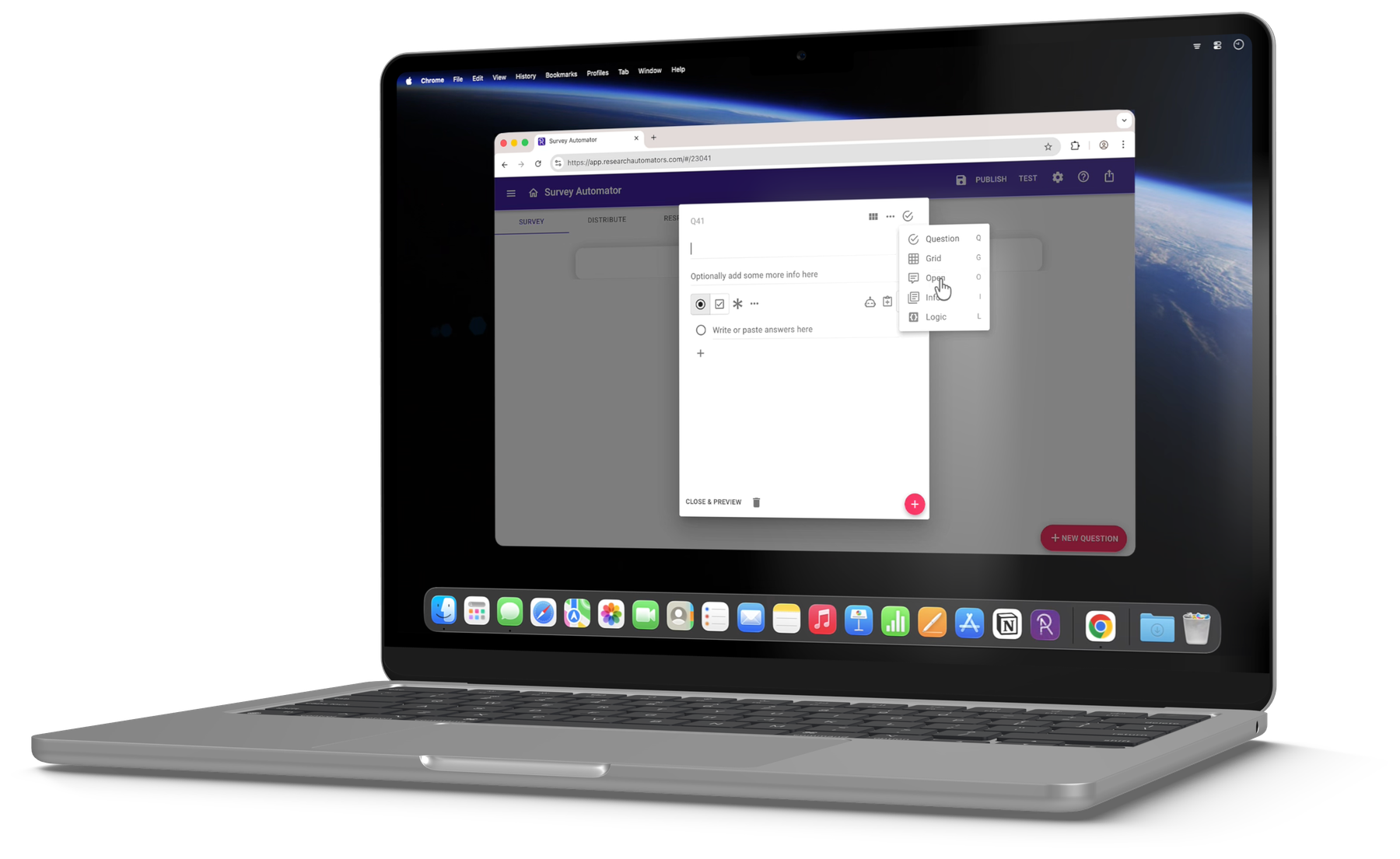 Survey Automator open on a laptop