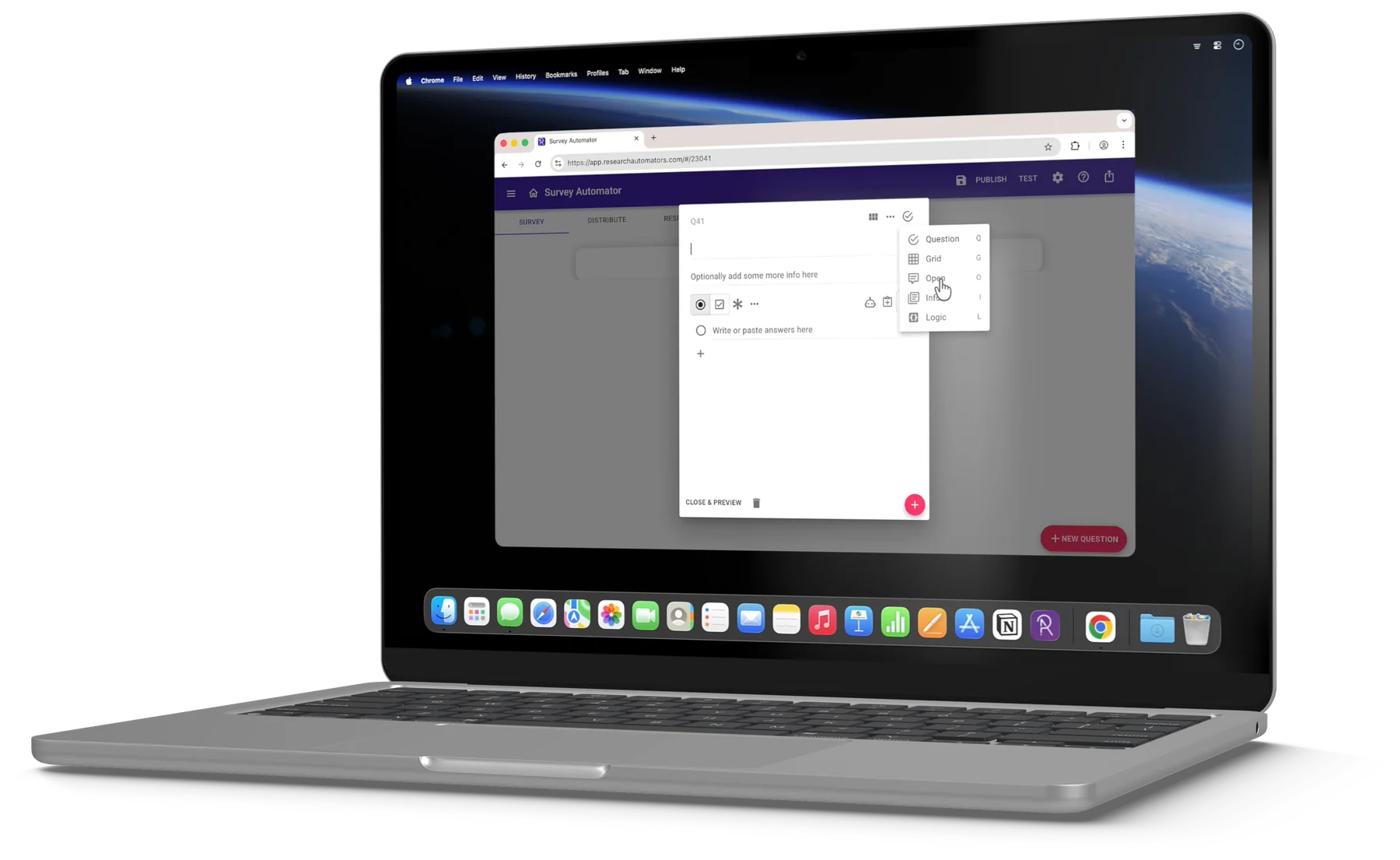 Survey Automator open on a laptop